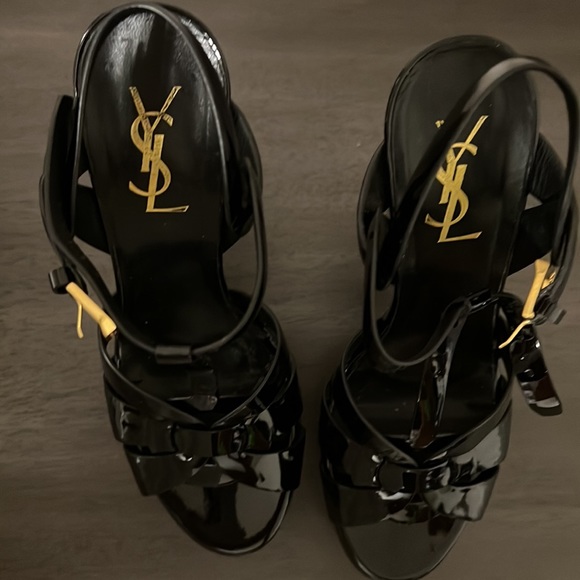 Saint Laurent Tribute Patent Platform Sandals - Picture 10 of 11